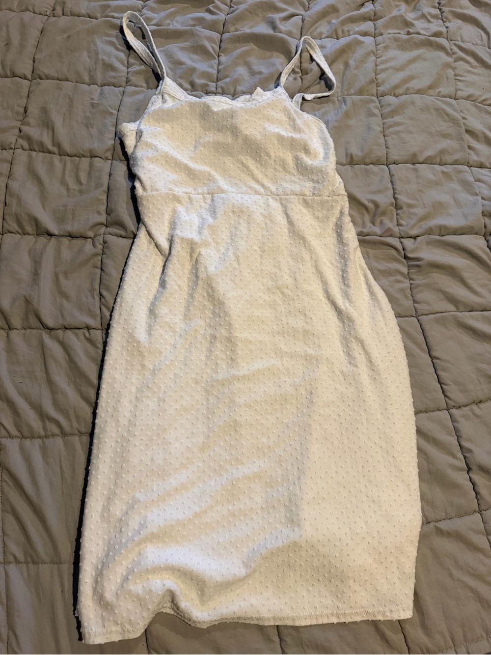 Olivia Rae White Textured Spaghetti-Strap Mini Dress